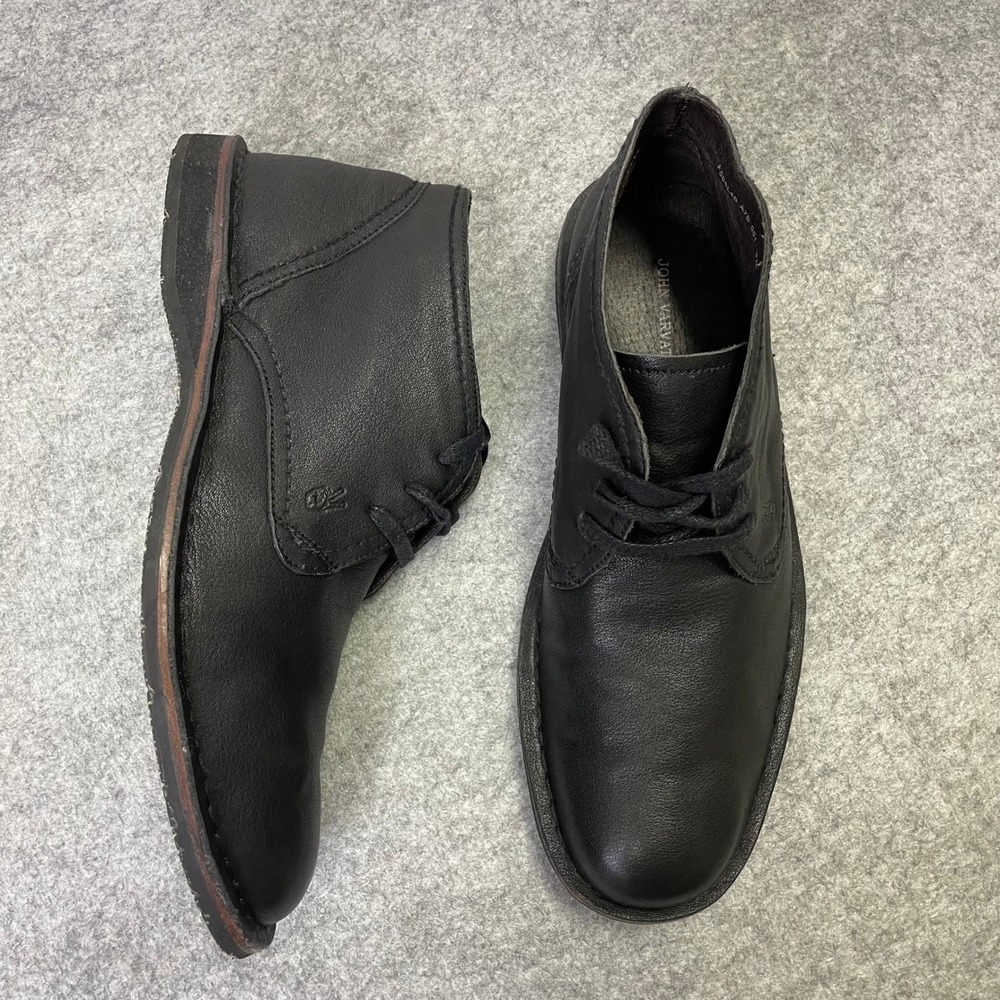 John Varvatos USA Mens 9M Black Leather Chukka Desert Boots F505L4B
